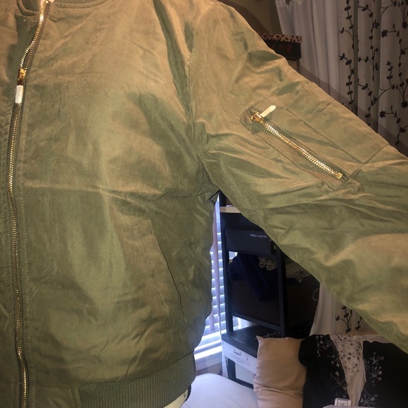 White Mark Bomber Jacket Olive Size Large Women’s - Picture 5 of 7